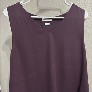 Aritzia Babaton Deep Purple V-Neck Top L